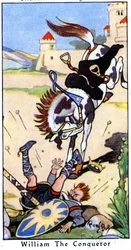 Wilhelm der Eroberer stürzt am 9. September 1087 bei Saint-Gervais in der Nähe von Rouen, Normandie, 1936 vom Pferd